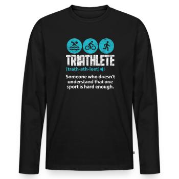 Triathlon triathlète en cours d'exécution cadeau de natation - T-shirt manches longues Premium bio Homme - noir - Devant - Nico (187cm)