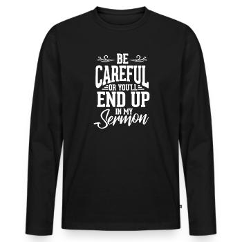 Pastor - Men's Premium Organic Long Sleeve Shirt - black - Front - Nico (187cm)
