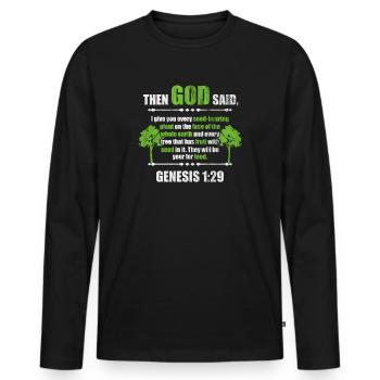 religion - Men's Premium Organic Long Sleeve Shirt - black - Front - Nico (187cm)