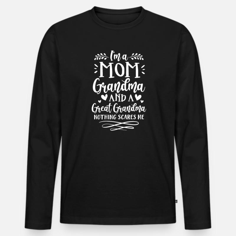 Mutter Oma Uroma - Männer Premium Bio Langarmshirt - Schwarz