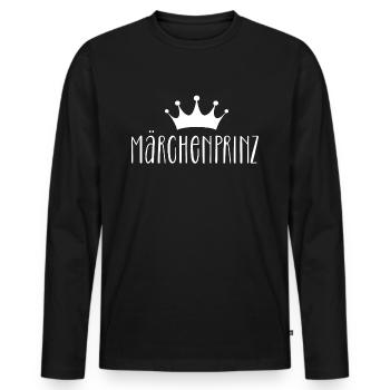Märchenprinz - Männer Premium Bio Langarmshirt - Schwarz - Vorne - Nico (187cm)