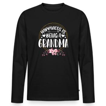 granny - Men's Premium Organic Long Sleeve Shirt - black - Front - Nico (187cm)