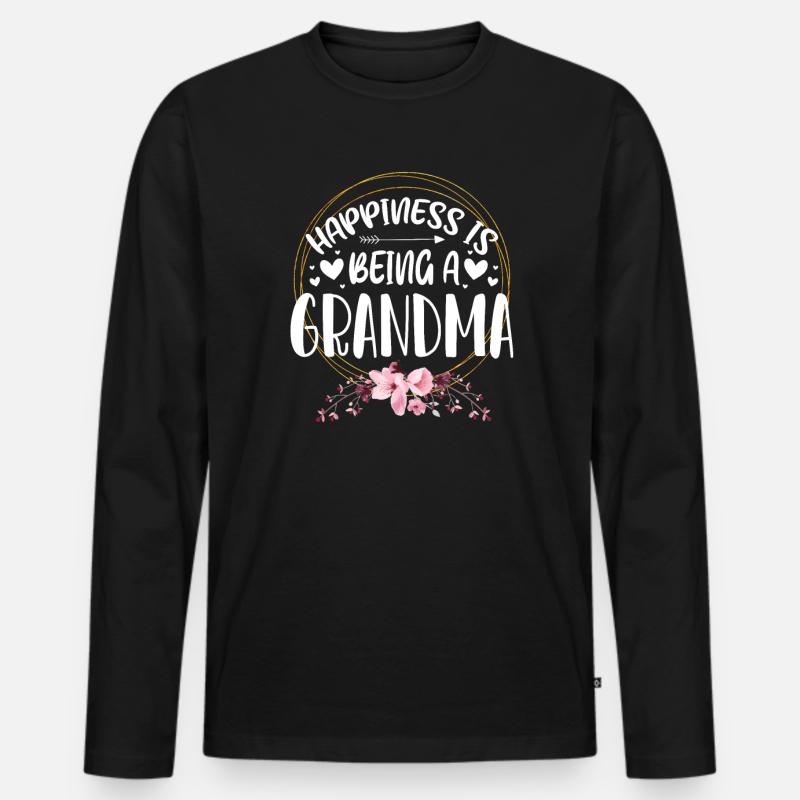 Oma - Männer Premium Bio Langarmshirt - Schwarz