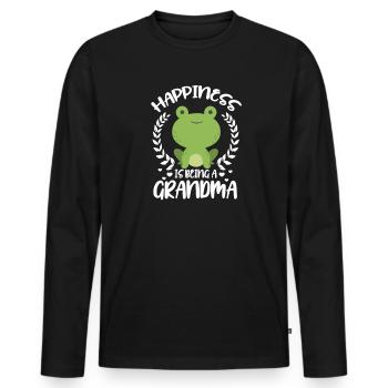 granny - Men's Premium Organic Long Sleeve Shirt - black - Front - Nico (187cm)