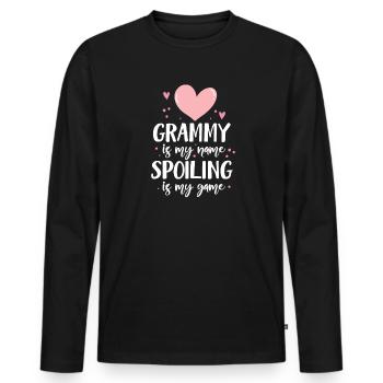 granny - Men's Premium Organic Long Sleeve Shirt - black - Front - Nico (187cm)