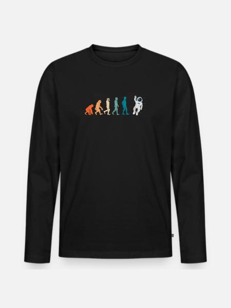 Astronaut Evolution Espace Espace Cadeau - T-shirt manches longues Premium bio Homme - noir