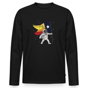 L'astronaute Houston - T-shirt manches longues Premium bio Homme - noir - Devant - Nico (187cm)