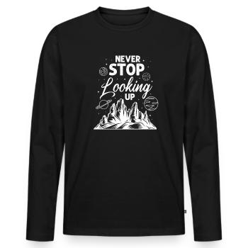 Astronomy planets stars outer space gift - Men's Premium Organic Long Sleeve Shirt - black - Front - Nico (187cm)