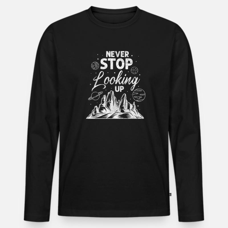 Astronomie - Männer Premium Bio Langarmshirt - Schwarz