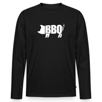 Barbecue Barbecue Barbecue Griller Cadeau - T-shirt manches longues Premium bio Homme - noir - Devant - Nico (187cm)