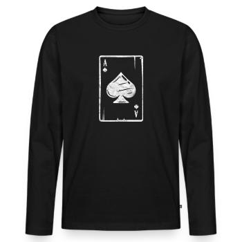 Ace Poker Card Game Card Game Card Gift - Men's Premium Organic Long Sleeve Shirt - black - Front - Nico (187cm)