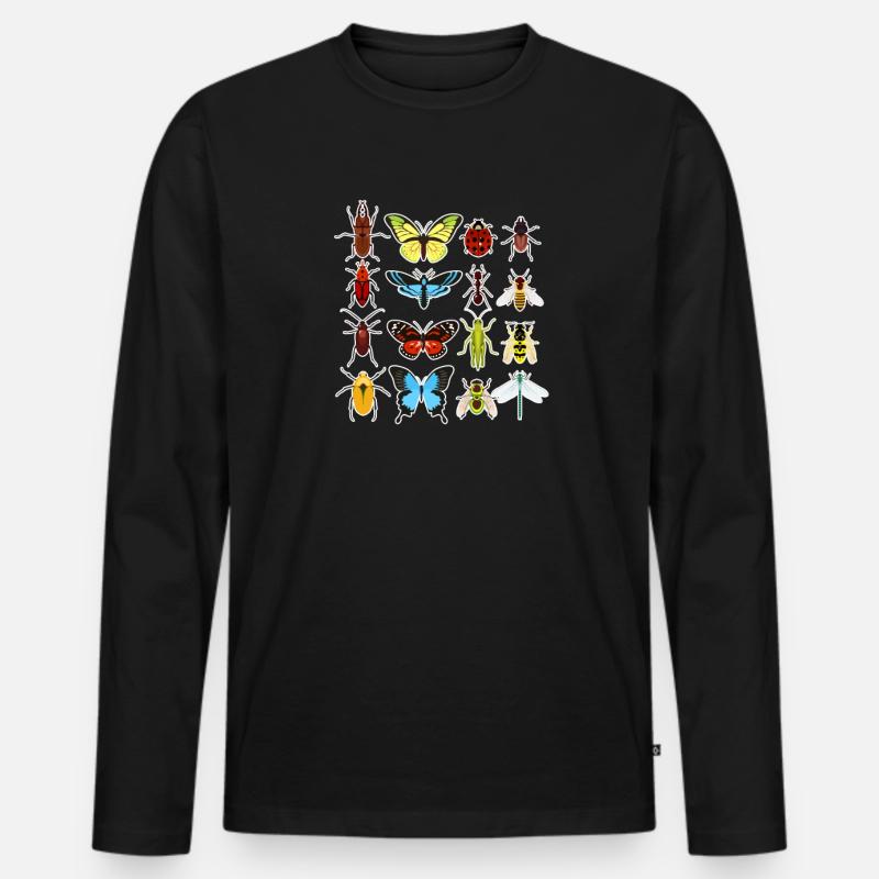Insekten - Männer Premium Bio Langarmshirt - Schwarz