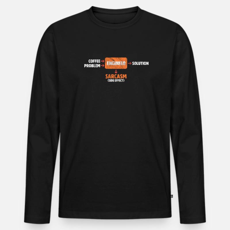 Ingenieur - Männer Premium Bio Langarmshirt - Schwarz