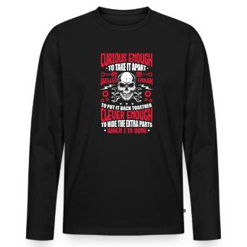 mechanic - Men's Premium Organic Long Sleeve Shirt - black - Front - Nico (187cm)