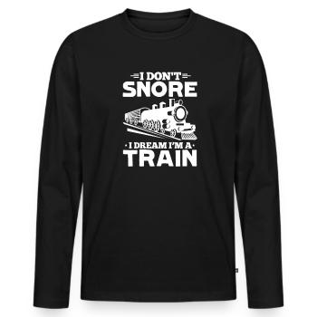 Modelleisenbahn - Männer Premium Bio Langarmshirt - Schwarz - Vorne - Nico (187cm)