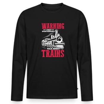 Modelleisenbahn - Männer Premium Bio Langarmshirt - Schwarz - Vorne - Nico (187cm)