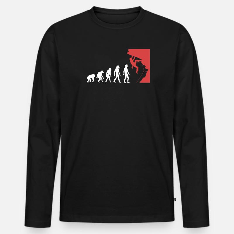 Climbing evolution - Men's Premium Organic Long Sleeve Shirt - black