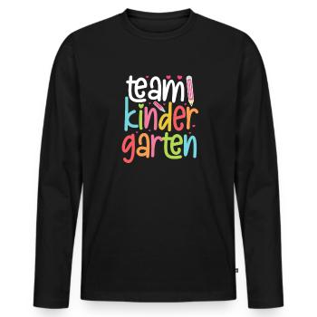 kindergarten - Men's Premium Organic Long Sleeve Shirt - black - Front - Nico (187cm)