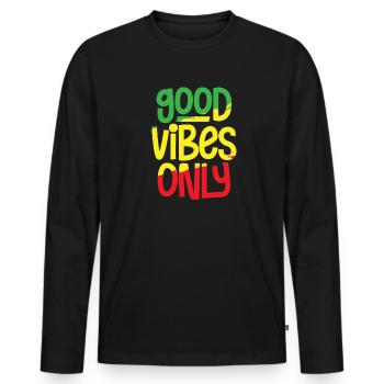reggae - Men's Premium Organic Long Sleeve Shirt - black - Front - Nico (187cm)