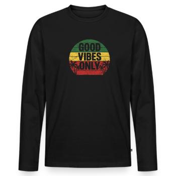 Rasta - Männer Premium Bio Langarmshirt - Schwarz - Vorne - Nico (187cm)