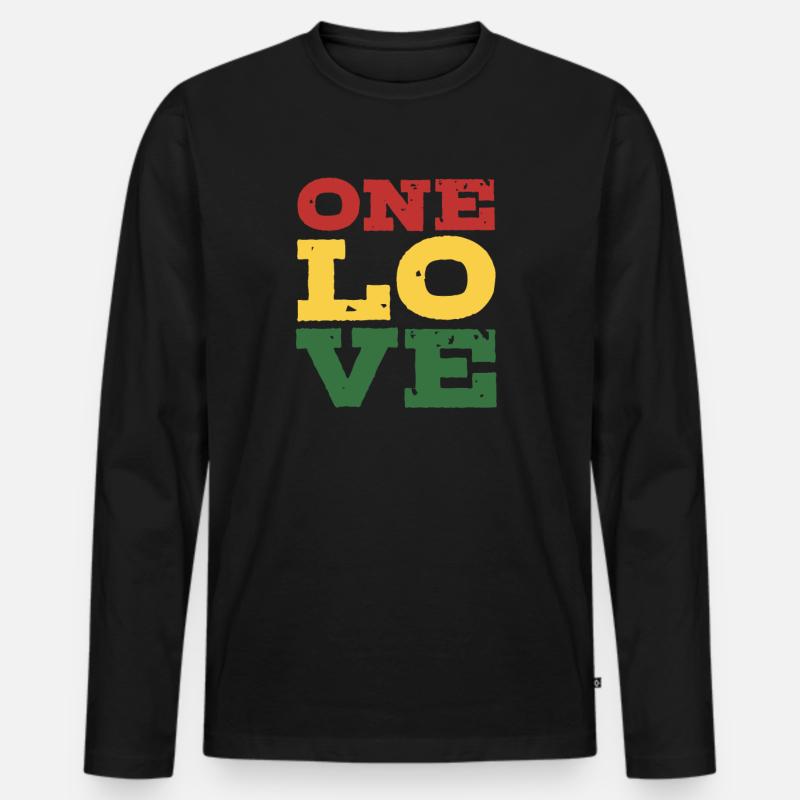 Rasta - Männer Premium Bio Langarmshirt - Schwarz