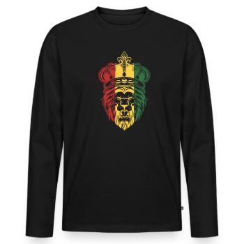 Rasta - T-shirt manches longues Premium bio Homme - noir - Devant - Nico (187cm)