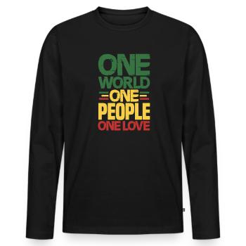 Rasta - Männer Premium Bio Langarmshirt - Schwarz - Vorne - Nico (187cm)