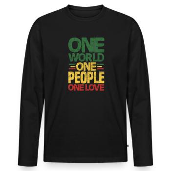 Rasta Rastafarian Reggae Jamaica Ragga Gift - T-shirt manches longues Premium bio Homme - noir - Devant - Nico (187cm)