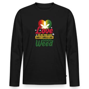 Rasta Weed - T-shirt manches longues Premium bio Homme - noir - Devant - Nico (187cm)