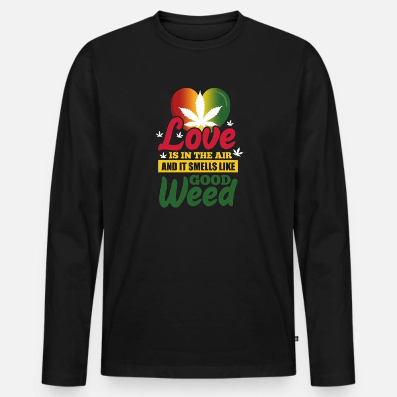 Rasta Weed - Maglia a manica lunga ecologica premium da uomo - nero