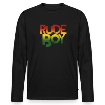 Rasta - T-shirt manches longues Premium bio Homme - noir - Devant - Nico (187cm)