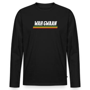 Rasta Rastafarian Reggae Jamaica Ragga Gift - T-shirt manches longues Premium bio Homme - noir - Devant - Nico (187cm)