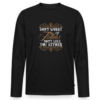 Tattoo tattooed tattoos tattoo gift - Men's Premium Organic Long Sleeve Shirt - black - Front - Nico (187cm)