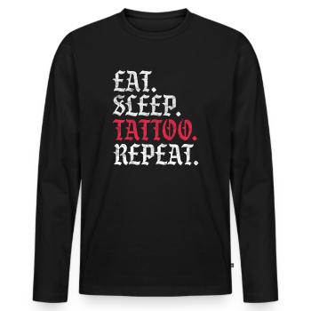 Tattoo tattooed tattoos tattoo gift - Men's Premium Organic Long Sleeve Shirt - black - Front - Nico (187cm)