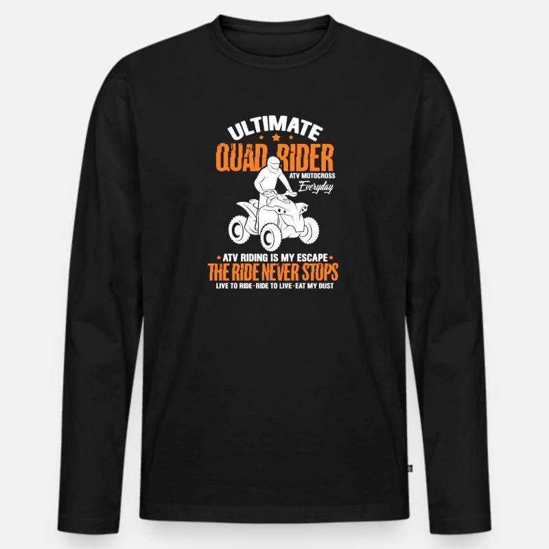 Quad - Männer Premium Bio Langarmshirt - Schwarz