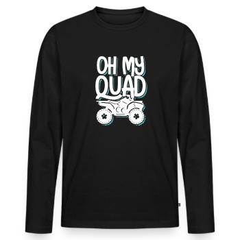 Quad - Männer Premium Bio Langarmshirt - Schwarz - Vorne - Nico (187cm)