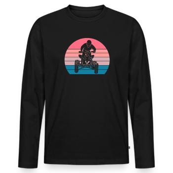 Quad - Männer Premium Bio Langarmshirt - Schwarz - Vorne - Nico (187cm)