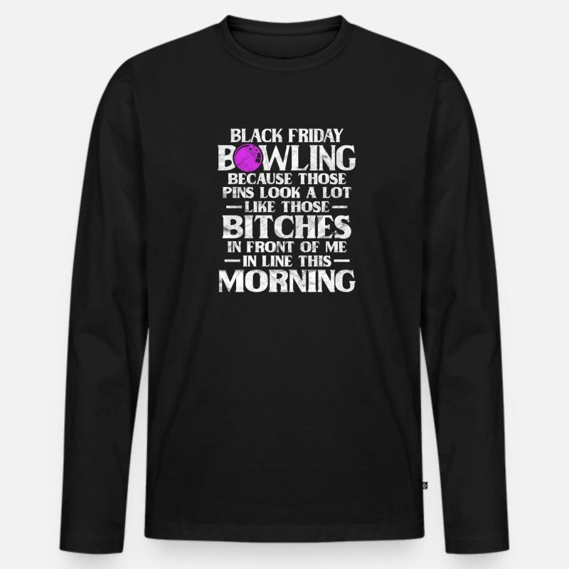Bowling Black Friday - Männer Premium Bio Langarmshirt - Schwarz