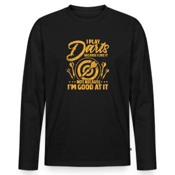 Dart Darts Bullseye Dartboard Dart Gift - T-shirt manches longues Premium bio Homme - noir - Devant - Nico (187cm)