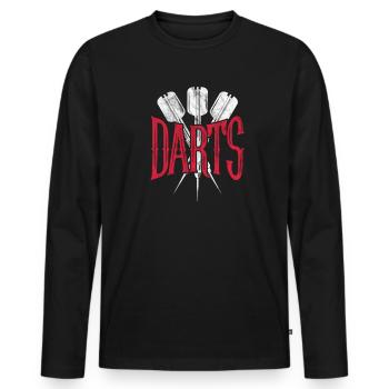 Dart Darts Bullseye Dartboard Dart Gift - Men's Premium Organic Long Sleeve Shirt - black - Front - Nico (187cm)