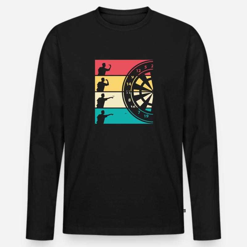 Dart - Männer Premium Bio Langarmshirt - Schwarz