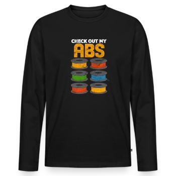 3d Drucker - Männer Premium Bio Langarmshirt - Schwarz - Vorne - Nico (187cm)