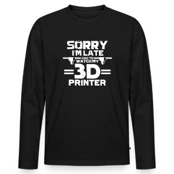 3d Drucker Filament Drucken 3d Druck Geschenk - Männer Premium Bio Langarmshirt - Schwarz - Vorne - Nico (187cm)