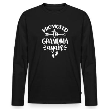 Pregnancy Grandma - Men's Premium Organic Long Sleeve Shirt - black - Front - Nico (187cm)