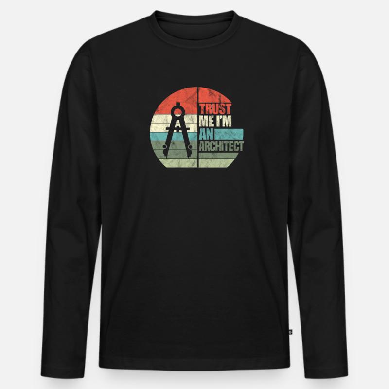 Architekt - Männer Premium Bio Langarmshirt - Schwarz