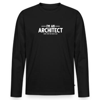 architecte - T-shirt manches longues Premium bio Homme - noir - Devant - Nico (187cm)