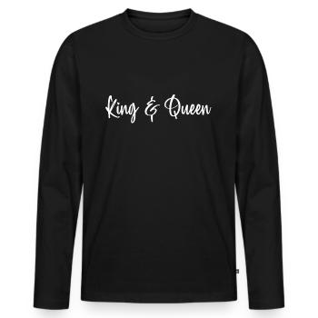 king & queen - T-shirt manches longues Premium bio Homme - noir - Devant - Nico (187cm)