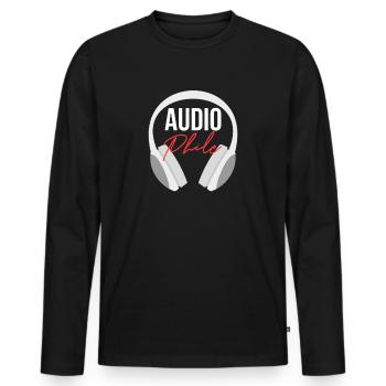 Audiophil Audio Musik Analog Kopfhöhrer Geschenk - Männer Premium Bio Langarmshirt - Schwarz - Vorne - Nico (187cm)