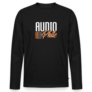 Audiophile Audio Music Analog Hi-Fi Gift - Men's Premium Organic Long Sleeve Shirt - black - Front - Nico (187cm)