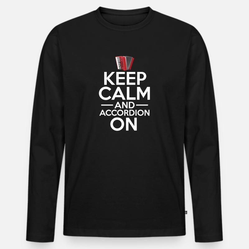 Akkordeon - Männer Premium Bio Langarmshirt - Schwarz